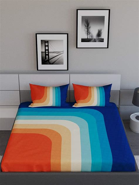 Buy EverHOME Printed Cotton Super King Size 400 TC Double BEDSHEET with ...