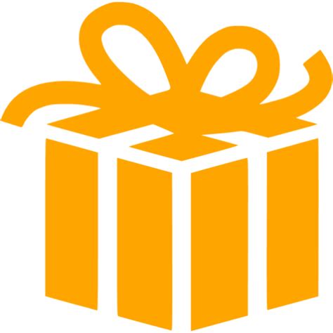 Orange gift 3 icon - Free orange party icons