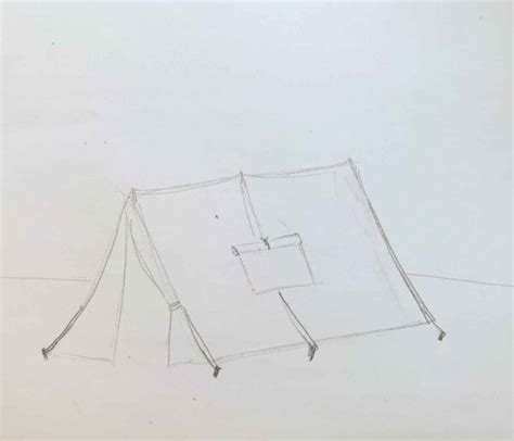 How To Draw A Tent With Simple Triangles - basicdraw.com
