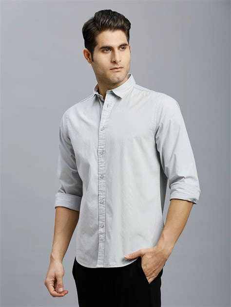 Men's Pure Cotton Plain Slim Fit Full Sleeve Casual Shirt - Green