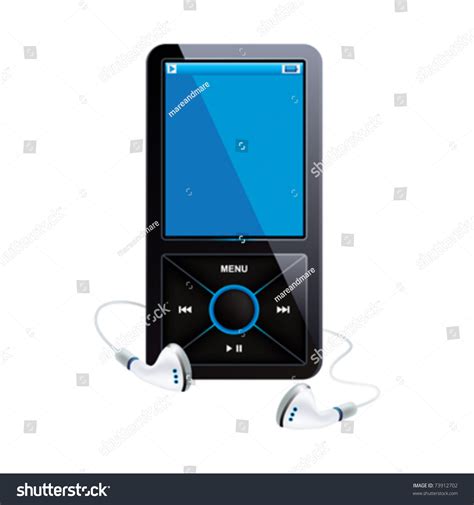 Black Mp3 Player Blue Display White Stock Vector (Royalty Free ...