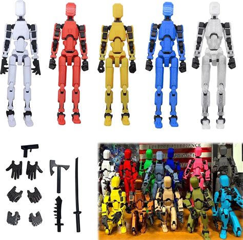 5PCS T13 Action Figure, Lucky Robot 13 Action Figure, 3D Printed Multi ...