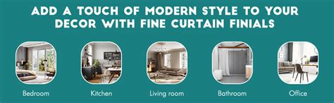 Taj Stainless Steel and Alloy 5 Pair Curtain finials/Curtain ...