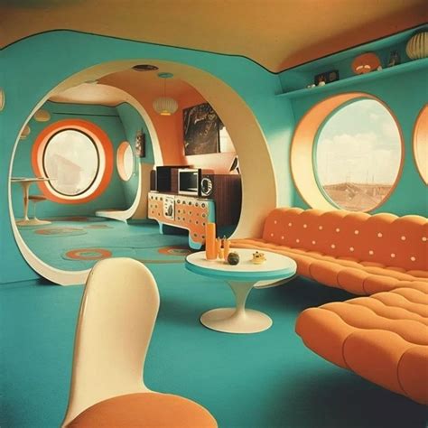 Space age 60's living room | Retro interior design, Futuristic interior ...