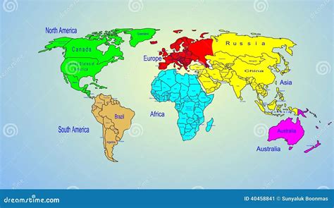 Colored World Map with Names 的图像结果