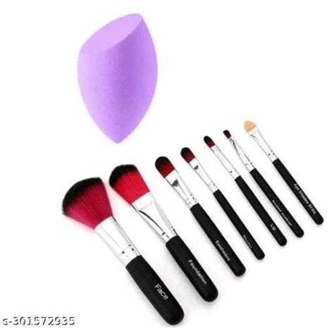 7 PINK MAKEUP BRUSHES WITH MAKEUP BLENDERS : Amazon.in: Beauty