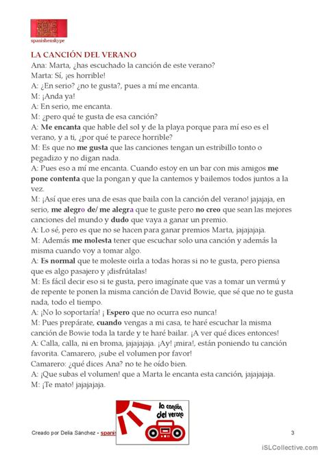 El subjuntivo y la canción del veran…: English ESL worksheets pdf & doc