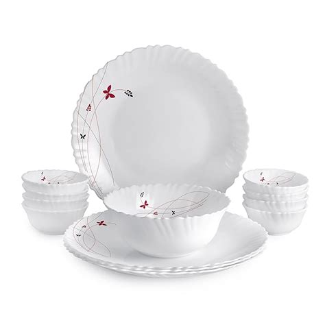 CELLO Lush Fiesta Dazzle Series Opalware Dinner Set of 13 Pieces for ...