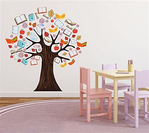 Wallstick Vinyl 'Book Tree' Wall Sticker, Multicolour, 49 cm x 4 cm x 4 ...