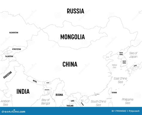 China Map. High Detailed Political Map of China and Neighboring ...
