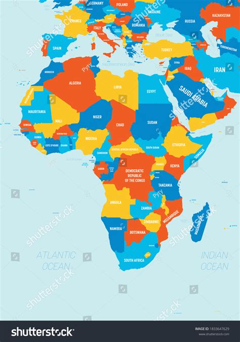 Africa physical map color