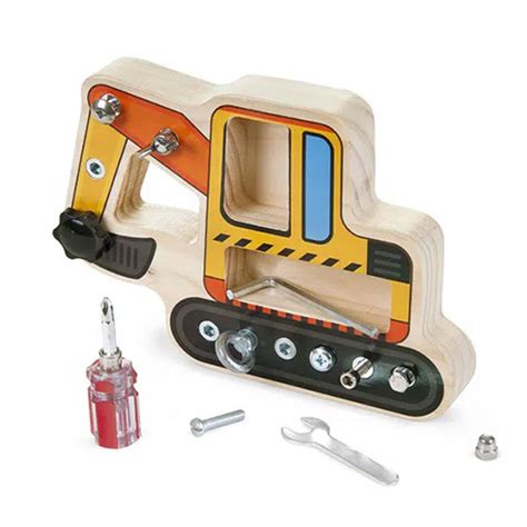 Drvena igračka bager sa šrafovima Pino 6039 | Volim svoj dom