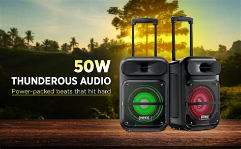 Intex Thriller 500 (S) Bluetooth Trolley Speaker | 50W Powerful Sound ...
