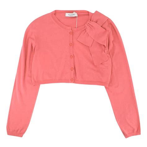 Valentino Pink Cropped Cardigan - Size US 12 For Sale at 1stDibs | pink ...