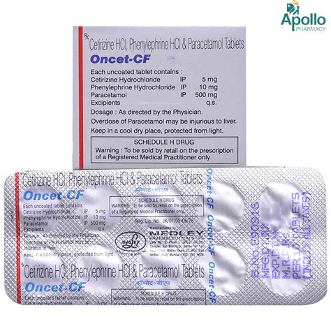 Oncet-CF Tablet 10's Price, Uses, Side Effects, Composition - Apollo ...