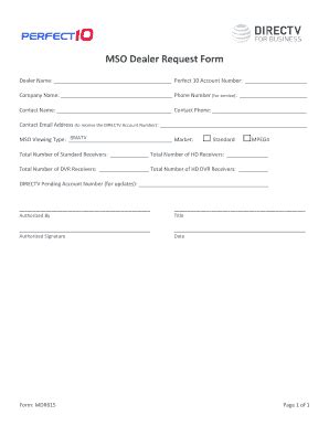 Fillable Online MSO Dealer Request Form Fax Email Print - pdfFiller