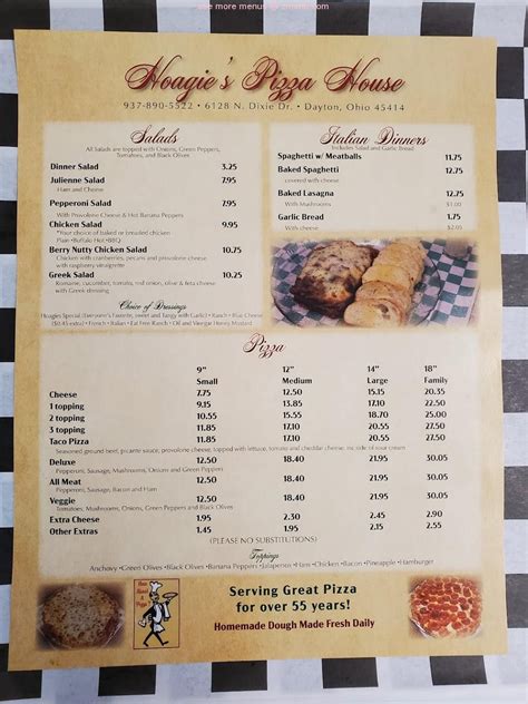 Online Menu of Hoagies Pizza House Restaurant, Dayton, Ohio, 45414 - Zmenu