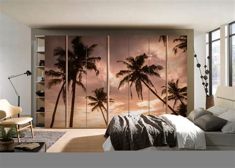 Trees Shade In Sky Painting Self Adhesive Sticker For Wardrobe ...