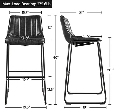 Buy Yaheetech 30 PU Leather Dining Chairs Armless Chairs Indoor/Outdoor ...