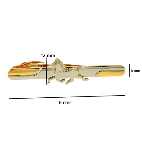 TRIPIN Silver Golden Classic Running Horse Shape Tie Pin for Men