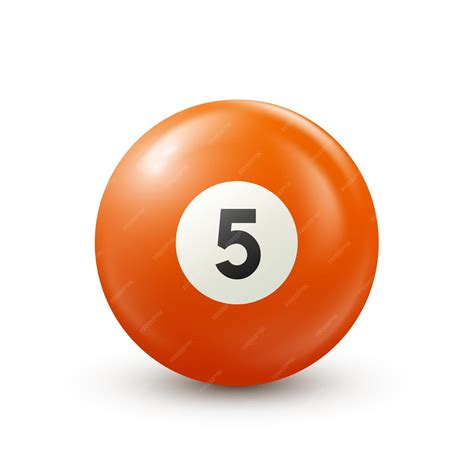 Premium Vector | Billiard orange pool ball with number 5 Snooker or lottery ball on white ...