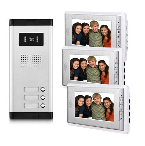 Buy 3 Units Apartment Video Intercom System, 7 Inch Monitor Wired Video ...