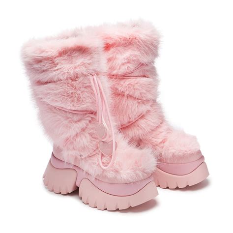Kawaii Sasquatch Fluffy Snow Boots - Pink - KOI footwear