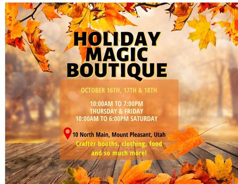 Holiday Magic Boutique, 10 North State, Mount Pleasant, UT, 16 October ...