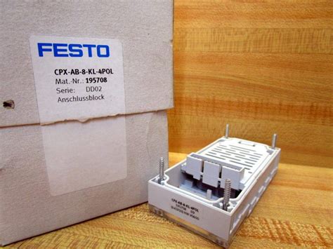 FESTO 195708 CPX-AB-8-KL-4POL MANIFOLD BLOCK - SUPPLIED IN PACK OF 1 ...