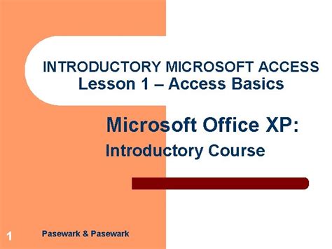 Image result for Access Lesson 1