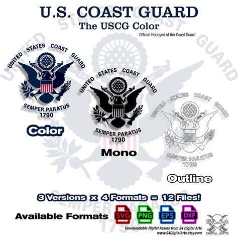 US Coast Guard Color SVG Collection Officially Licensed 12 Precision ...