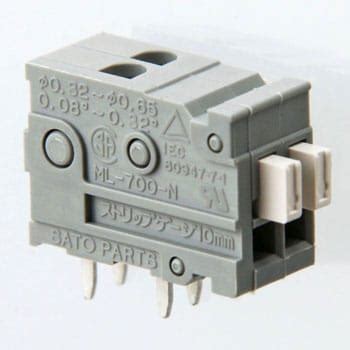 ML-700-NH-2P スクリューレス端子台 プリント基板用 ML-700 サトーパーツ 極数2P 端子間ピッチ2.54mm 1個 【通販 ...