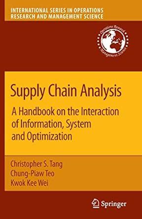 Buy Supply Chain Analysis: A Handbook on the Interaction of Information ...