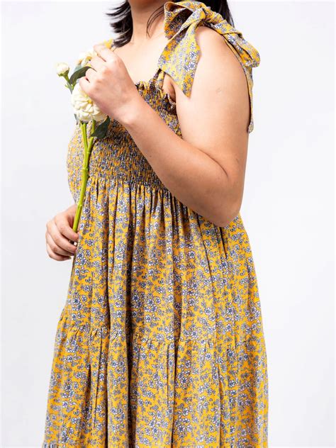 EVA YELLOW MIDI SUNDRESS – monomeeapparel