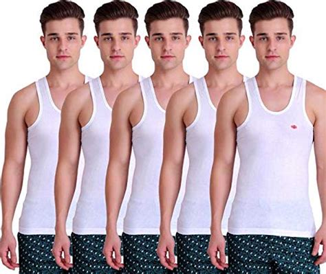 T.T. Men Titanic Sleevless Vest (Pack of 5) White : Amazon.in: Fashion