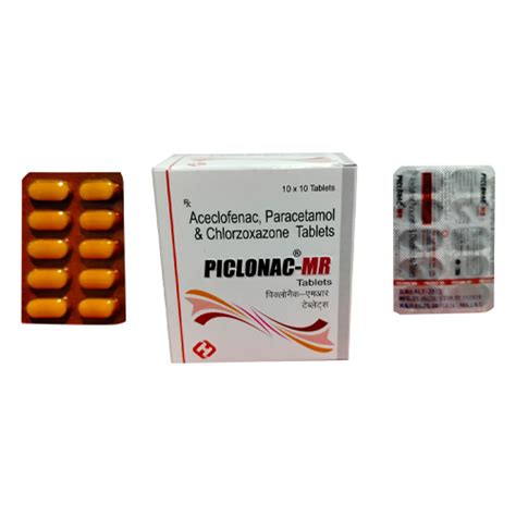 Piclonac mr - Aceclofenac, Paracetamol & chlorzoxazone Tablets - Access ...