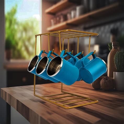 Craftland Metal Tea/Coffee Cup/Mug/Plate Holder Stand Hanger Organizer ...
