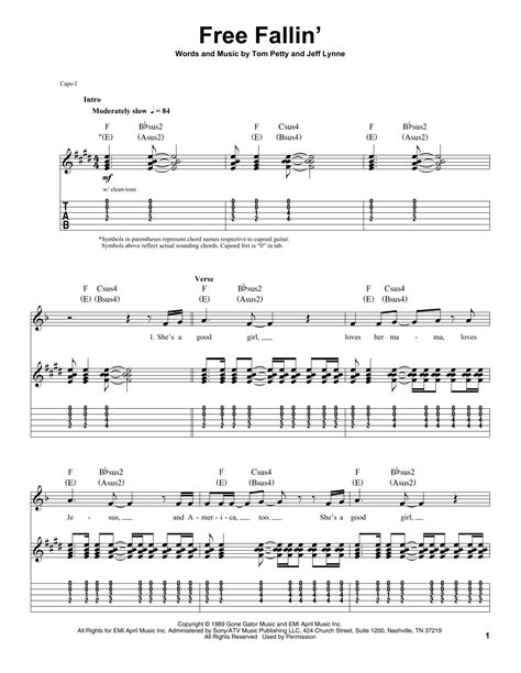 Free Fallin Guitar Tutorial 的图像结果