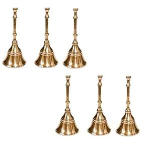 Adhvik Pack of 6 Pcs Brass Round Head Small Size Spiritual Pooja Puja ...