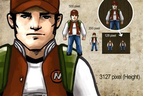 2D pixel art sprite sheet of main character for an old school zombie ...