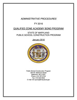 Fillable Online administrative procedures fy 2016 qualified zone ...