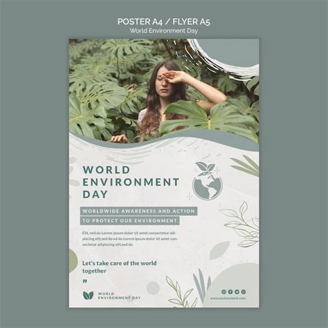 World environment day vertical poster template | Free PSD