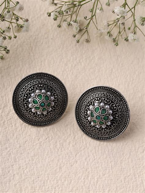 Priyaasi A Circle of Studds Adorned with Green Stones