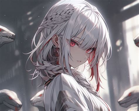 Download wallpaper 1280x1024 girl, kimono, earrings, snakes, anime ...