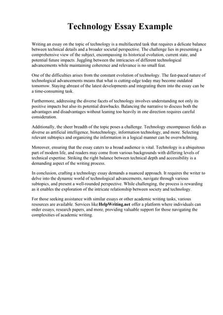 Image result for Technical Essay Example