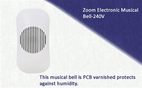 CONA 3401 Zoom Electronic Musical Bell 240V, White| Door Bell for Home ...