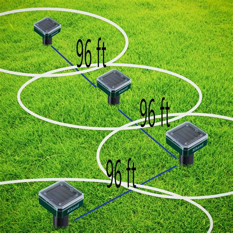 NIKAND Solar Mole Repellent Ultrasonic 4 Pack Outdoor Powered Sonic ...