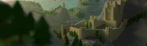 Download wallpaper trees, castle, low poly, section miscellanea in ...