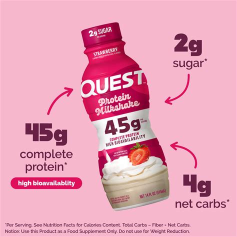 Quest Nutrition 45g Protein Milkshake, 14 fl oz (4 pack)