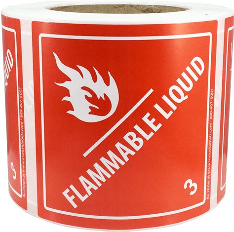 Buy Sticker] DOT Flammable Liquid Warning Labels Class 3 Online at ...